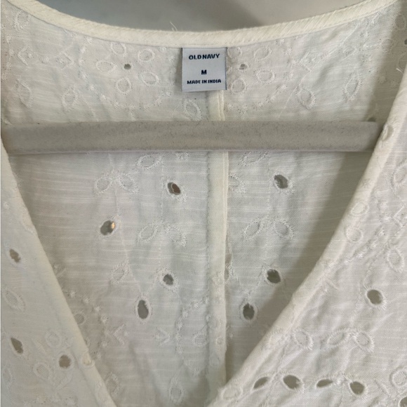 Old Navy - White Eyelet Button-Up Top - Picture 2 of 3